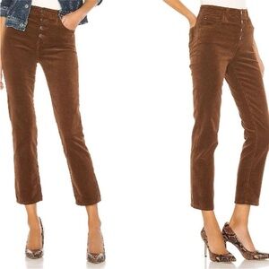 AG Adriano Goldschmied Isabelle Size 28 High-Rise Cropped Brown Corduroy Pants